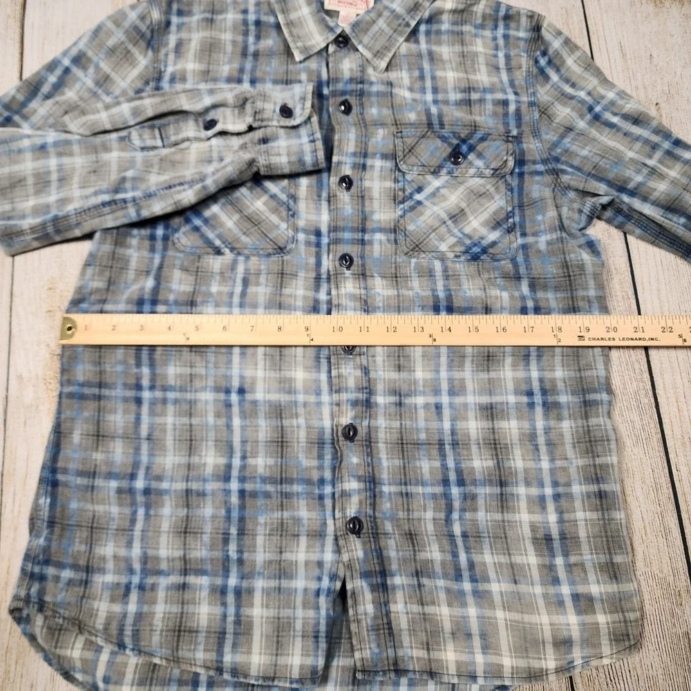 True‎ Religion Men's Plaid Button Front Long Sleeve Shirt Mens Size S